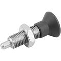 Kipp Indexing Plungers without collar, ext. locking pin, Style H, metric K0633.212004